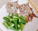 Hình bước làm 1 của món Hải sản xiên que nướng