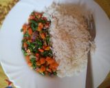 A picture of step 4 of Veg rice.