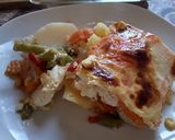 Rakott krumpli édesburgonyával és zöldségekkel (Vegetáriánus recept) recept fázis 4 fotója