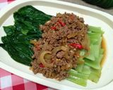 Foto langkah ke 3 dari resep 99. Pokcoy Siram Daging Cincang.