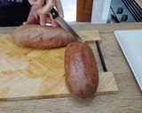Foto del paso 1 de la receta: Boniato relleno de pollo con aguacate y salsa de yogur