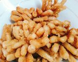 Hình bước làm 3 của món Nấm đùi gà chiên hoa cúc(món chay)