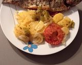 Foto del paso 8 de la receta: Trucha con jamón y patatas panaderas
