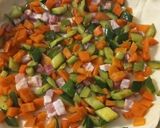 A picture of step 3 of Vegetable Clean-Out Quiche.