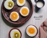 Foto langkah ke 4 dari resep Puding Susu Jeruk Kiwi.