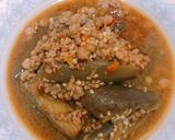 Foto langkah ke 7 dari resep Hot Pot Ayam Cincang dan Terong.