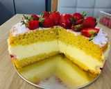Fraisier torta (vaníliás-epres) recept fázis 9 fotója