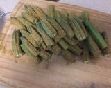 A picture of step 5 of Bharwa Bhindi.