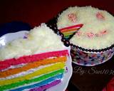 Rainbow Cake (Takaran sendok) langkah memasak 8 foto