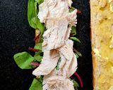 A picture of step 2 of My Steamed Chicken, Bacon Cheese and Mayo French Stick 🥰.