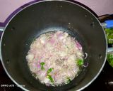 A picture of step 6 of Fried nduma with beef and potato served. with spinach.