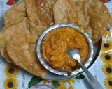 A picture of step 10 of Puri bhaji.