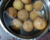 A picture of step 1 of Chikoo Halwa.