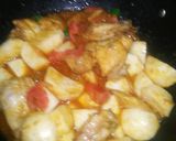 A picture of step 1 of Shaljum Palak chicken.