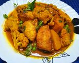 A picture of step 3 of Rohu Fish Curry or Rui Macher Jhol with Cauliflower and Potato.