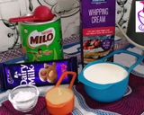 A picture of step 1 of Diary milk and milo ice cream.