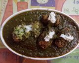 A picture of step 10 of Cheese & Oats kofta in Palak gravy.