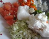 A picture of step 2 of Veg sandwich with hang curd.