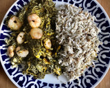 Foto del paso 6 de la receta: Revuelto de grelos con gambas y arroz con semillas