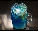 A picture of step 3 of Blue Lagoon Mocktail.