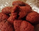Φωτογραφία βήματος 4 της συνταγής Red velvet μελομακάρονα με κουβερτούρα ♠️💜