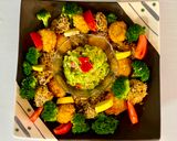 A picture of step 5 of Scallop and Mushroom Fry with Avocado Dip 🎄.