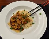 A picture of step 6 of Bourbon Chicken.