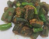 A picture of step 4 of Bhindi.