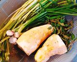 Hình bước làm 1 của món Canh củ (khoai mỡ) nấu cá