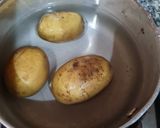 A picture of step 1 of Potato cheese open sandwich.