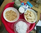 Hình bước làm 1 của món Kem chuối dừa đậu phộng