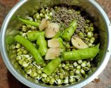 A picture of step 1 of Moong Sprouts uttapam.