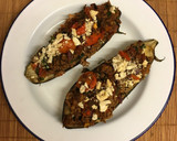 A picture of step 16 of Turkish stuffed aubergines with beef and tomatoes (Karniyarik) 🇹🇷.