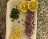 A picture of step 2 of Lemon Baked Fish (with tons of creamy sauce).