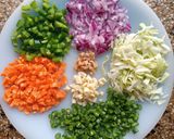 A picture of step 1 of Vegetable fried Rice.