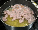 A picture of step 1 of Polish sausage.