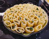 Foto del paso 7 de la receta: Paccheri con ricotta, espinaca y langosta