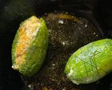 A picture of step 4 of Stuffed Karele or Bitter Gourd with Chicken Qeema in Kashimiri style.
