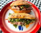 รูปขั้นตอนการทำที่ 5 ของ Baguette Vietnamese Sandwich🥖🌶️🍅🧄แซนวิชเวียดนาม Banh Mi🥖🌶️EP:ไส้หมูย่าง&แครอทดองพริกสด🌶️