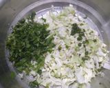 A picture of step 1 of Cabbage akki roti.