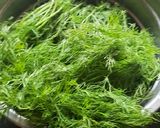 A picture of step 1 of Shepu(dill) green leafy vegetables sabji by.