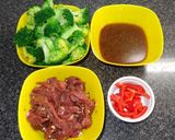 A picture of step 1 of Lomo Saltado with Broccoli.