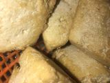 Fried tofu with egg sauce