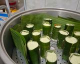 Foto langkah ke 12 dari resep Kue Putu Bambu (Versi Daun Pisang).