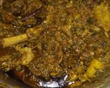 A picture of step 1 of Palak mutton.