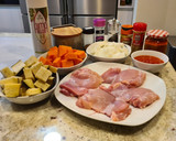 Foto del paso 1 de la receta: Contramuslos de pollo en salsa de berenjena, calabaza y curry