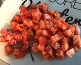 Une image de l'étape 3 de Salade tiède de pommes de terre,harengs marinés, tomates et poivrons verts.
