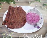 A picture of step 3 of Beetroot Rotis/Chapatis with Beetroot Onion Raita.