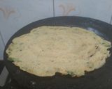 A picture of step 3 of Murungakeerai adai dosa.