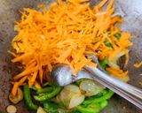 A picture of step 3 of Veg Schezwan Fried Matta Red Rice.